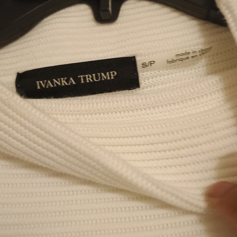 Ivanka Trump Cream Ribbed Knit Top - Picture 3 of 3